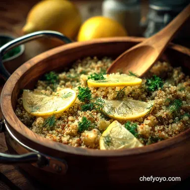 LemonDill One Pot Vegetarian Dinner Recipe Fluffy Quinoa Bake Recipe Card
