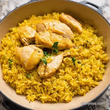 One-Pot Lemon Herb Chicken & Rice: Easy Comfort Food! Recipe Card