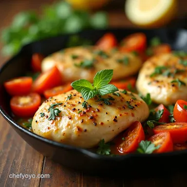 Easy OnePan healthy meals Lemon Herb Chicken Veggies Recipe Card