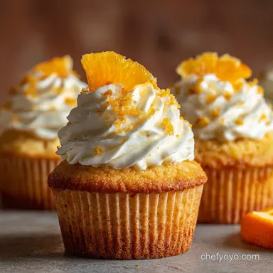 Orange Cream Cupcakes: Zesty Orange Creamsicle Recipe with Curd Filling Recipe Card