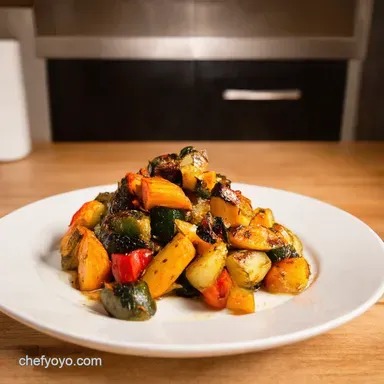 The Easy Side That Goes Ultimate Roasted Vegetable Medley Recipe Card