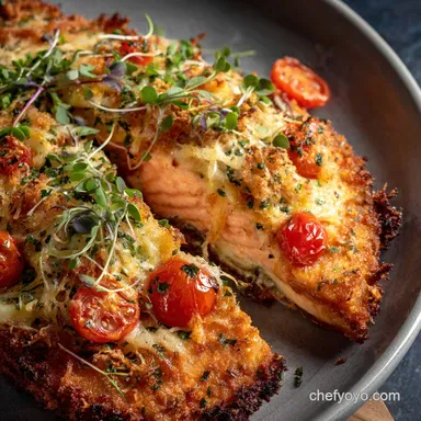 ParmesanBasil Air Fryer Salmon Crispy Crust 15Minute Dinner Recipe Card