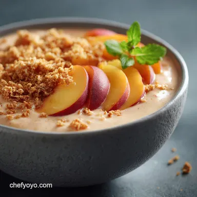 Peach Pie Smoothie Bowl UltraThick CrustFree 10Minute Breakfast Recipe Card