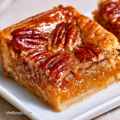 Pecan Pie Bars for 16 Squares Recipe Card