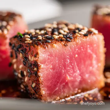 Seared Tuna Steak Recipe SesameGinger Perfection Recipe Card