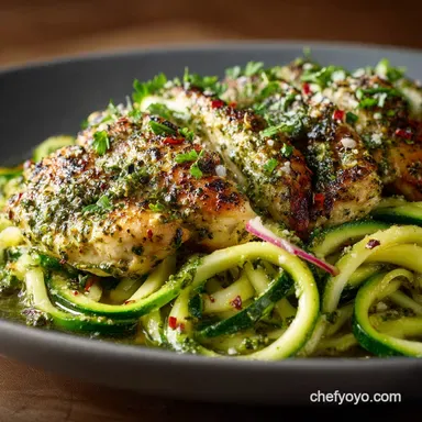 Speedy Pesto Chicken with Zucchini Noodles The 35Minute Supper Recipe Card