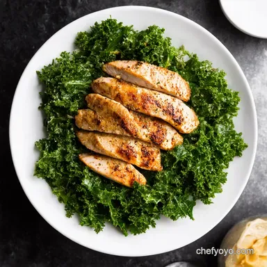 Powerhouse high protein salad Chicken Kale Bliss Recipe Card