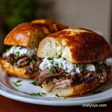 Leftover Prime Rib Recipes: Elevated French Dip Sandwich Recipe Card