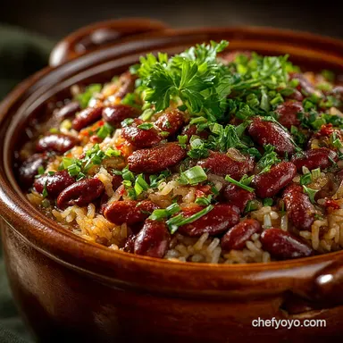 The Monday Classic Proper Louisiana Red Beans and Rice Recipe Recipe Card