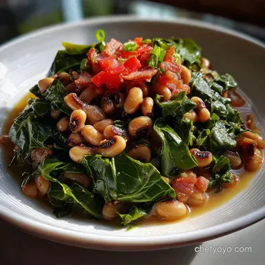New Years Dishes: Lucky Black Eyed Peas for Good Fortune Recipe Card