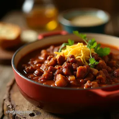 Ground Beef Stovetop Chili Rich Easy Under an Hour Recipe Card