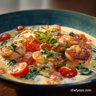 Garlic Shrimp in Coconut Milk and Tomatoes Creamy 30-Minute Dinner Recipe Card