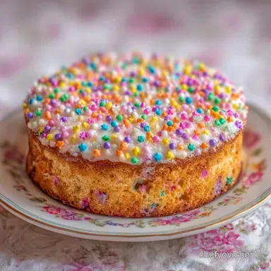 Rainbow Nonpareil Dot Cake: Tender Crumb Recipe Card