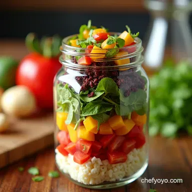 Rainbow Salad in a Jar Healthy My Easy Meal Prep Secret Recipe Card