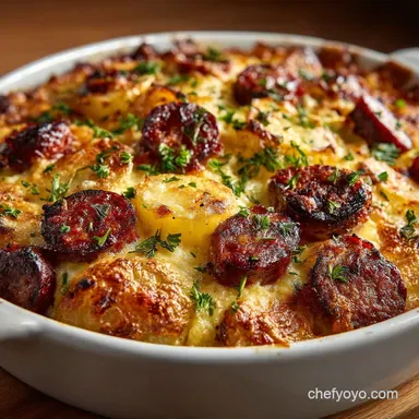 Cheesy Ranch Potatoes and Smoked Sausage Bake Recipe Recipe Card