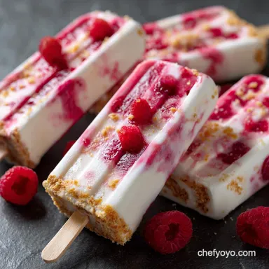 Raspberry Cheesecake Yogurt Popsicles UltraCreamy Easy Recipe Recipe Card