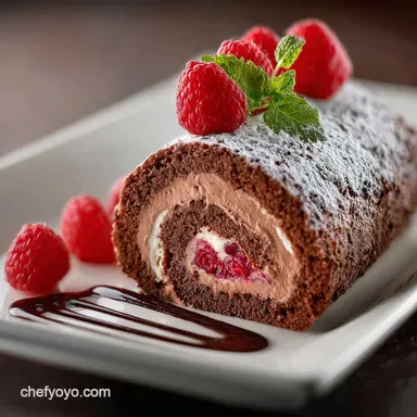 Raspberry Chocolate Cake Roll: Elegant Swiss Roll Recipe That Wont Crack Recipe Card