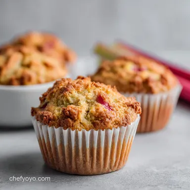 Rhubarb Muffins Recipe: Tender Crumb with Oat Topping in 35 Minutes Recipe Card