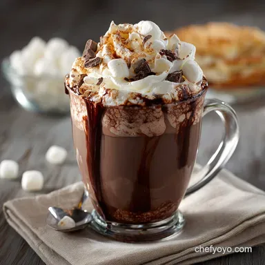 The Ultimate GrownUp Hot Chocolate with Whipped Cream and Marshmallows Recipe Card