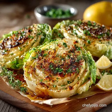 Cracking Good Oven Roasted Garlic Cabbage Steaks with Lemon Drizzle