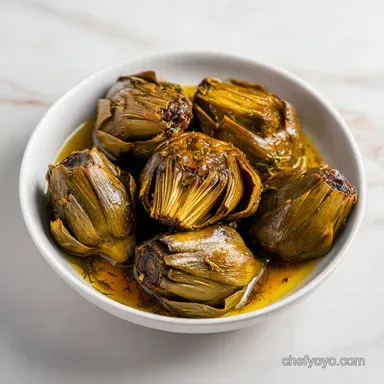Roman Braised Artichokes for 4 Servings Recipe Card