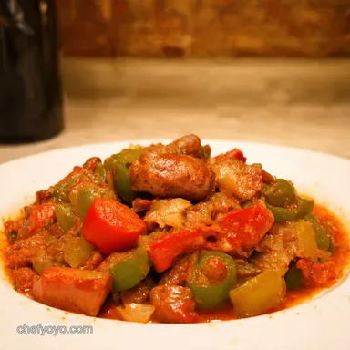 Sausage Peppers Onions Recipe An ItalianAmerican Classic Recipe Card