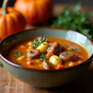Autumn Tortellini Soup With Sausage Easy Fall Comfort Food Recipe Card