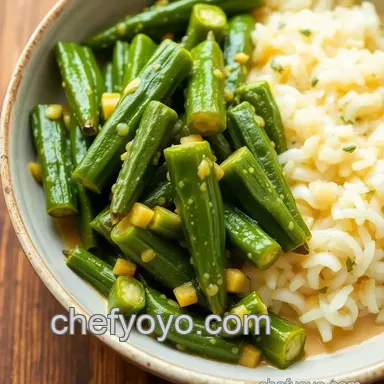 Delicious Sautéed Okra in Creamy Yellow Coconut Sauce: A Tropical Classic! Recipe Card