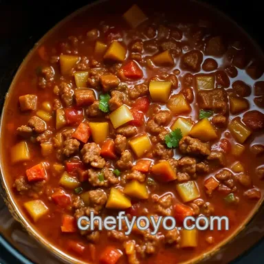 Easy & Hearty Crock Pot Ground Beef Recipes: Savory Slow-Cooked Chili Recipe Card