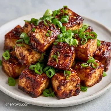 Crispy Scallion Garlic Tofu Stir Fry Recipe Card