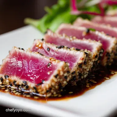 Seared Ahi Tuna My SesameGinger Glaze Recipe Recipe Card