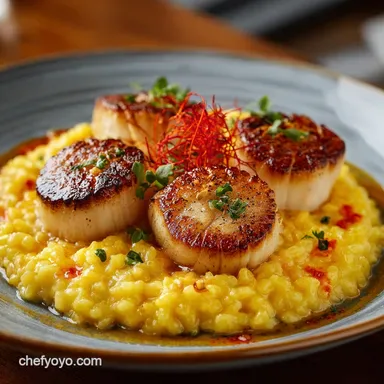 Scallops with Parmesan Risotto: Get the Perfect Sear and Creamy Saffron Finish Recipe Card