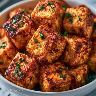 Crispy Seasoned Baked Tofu Cubes