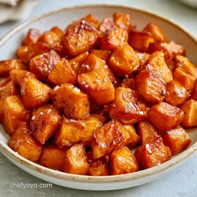 Seasoned Roasted Sweet Potato Cubes for 6 Recipe Card