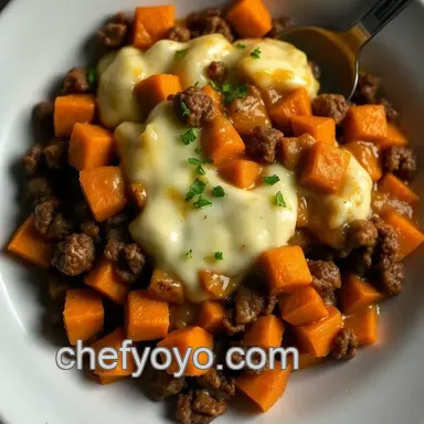 Sweet Potato Shepherd's Pie: Ground Beef Recipes For Dinner Done Right! Recipe Card
