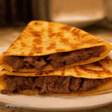 Sizzling Steak Quesadillas Fiesta in a Fold Recipe Card