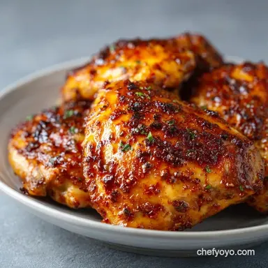Skillet Chicken Thighs in 25 Minutes Recipe Card