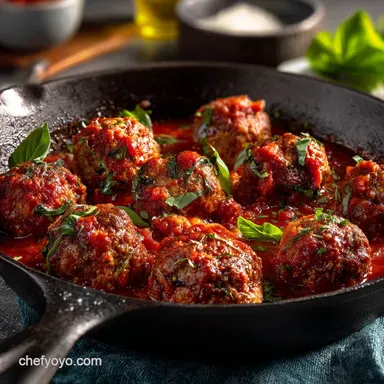 Skillet Meatballs in Marinara Sauce The Ultimate Easy Weeknight Meal Recipe Card