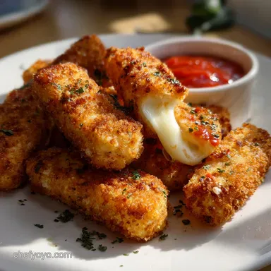 Skinny Baked Mozzarella Sticks: Crispy, Healthy Appetizer Recipe Card
