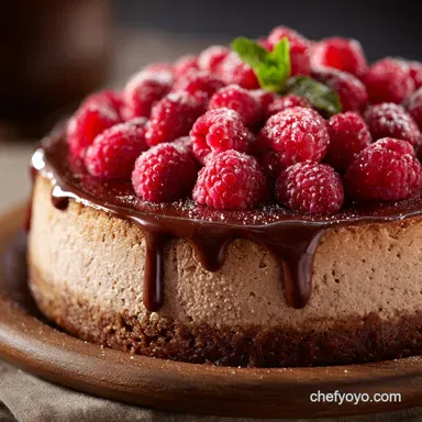 Skinny Chocolate Raspberry Cheesecake: The Guilt-Free Light Cheesecake Recipe Recipe Card