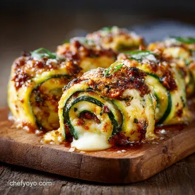 LowCarb Zucchini Lasagna Rolls Courgette and Ricotta Pinwheels Recipe Card