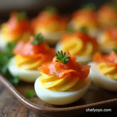 Smoked Salmon Deviled Eggs Easter Appetizer Star Recipe Card