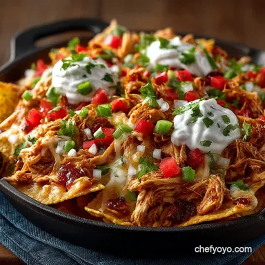 Nachos Mundialistas Ultimate Shredded Chicken Game Day Feast Recipe Card