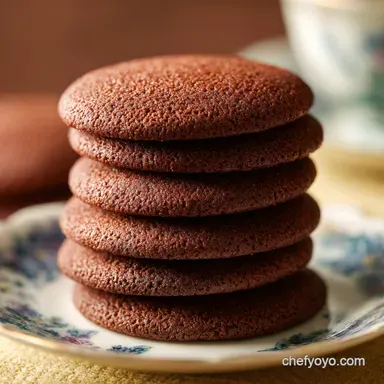 Soft Chocolate Sugar Cookies with Cocoa Powder for 24 Servings Recipe Card