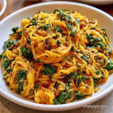 Spaghetti Squash Spinach Dinner for 4 Recipe Card