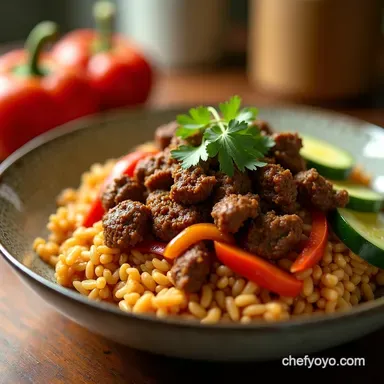 Speedy Beef Bell Pepper Rice Bowls Weeknight Dinner Sorted Recipe Card