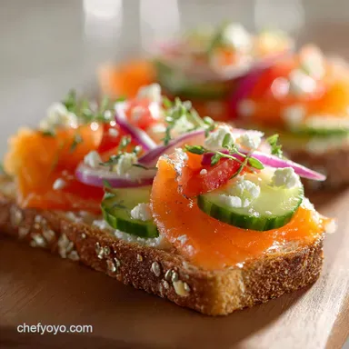 Easy Lunch Ideas: 5-Minute Fancy Smoked Salmon Tartine Recipe Card