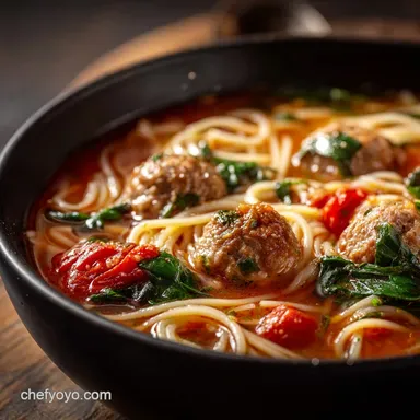 Spaghetti and Meatball Soup: Easy Weeknight Comfort Food Recipe Recipe Card