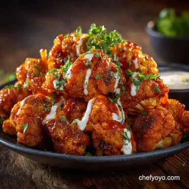 Spicy Buffalo Cauliflower Bites: Ultra-Crispy Vegetarian Wings Recipe Card