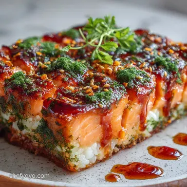 Spicy Salmon Sushi Bake Recipe Ready in 30 Min Recipe Card